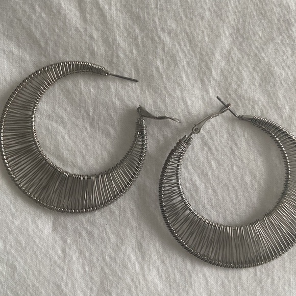 Silver Hoop Earings - Picture 3 of 3